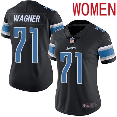 Women Detroit Lions #71 Ricky Wagner Nike Black Vapor Limited NFL Jersey